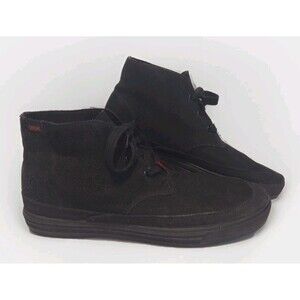 Chrome Mid Top Sneakers Mens Sz 8 Black Suede Chukka All Black Shoes BR 1215